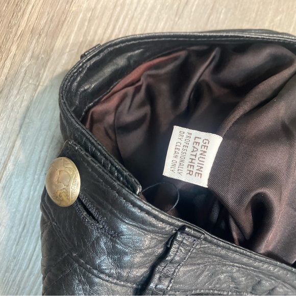 Cache Vintage Genuine Leather Black Pants size 10 - Picture 4 of 7